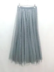 ◇ fifth フィフス ウエストゴム 裏地あり 透け感 ロング丈 フレア チュールスカート 表記なし グレー レディース E  【1307040050149】