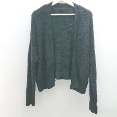 ◇ ◎ ●未使用● URBAN RESEARCH ショート丈 ニット シンプル 秋冬 長袖 カーディガン サイズFree ブラック レディース E  【1307040051177】