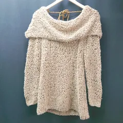 ◇ snidel スナイデル オフショルダー ケーブル かわいい 長袖 ニット サイズF ベージュ レディース E  【1307040051764】