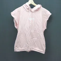 ◇ VANS ヴァンズ フード カジュアル ロゴ プリント ノースリーブ トレーナー カットソー サイズM ピンク レディース E  【1307040052549】