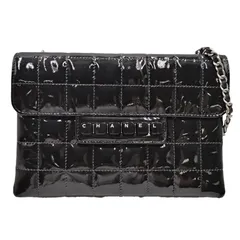 CHANEL シャネル チョコバー　チェーンバッグ ハンドバッグ パテントレザー ブラック【中古】 レディース