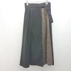 ◇ ciaopanic バックウエストゴム 巻き 千鳥格子 ロング丈 フレア スカート サイズFREE ブラック/ブラウン レディース E  【1307040052952】