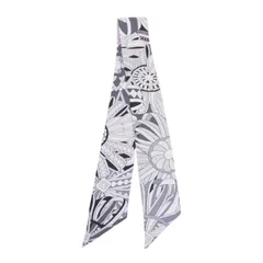 HERMES エルメス ツイリー スカーフ シルク グレー/ピンク【中古】 レディース