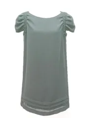 ◇ crystalsylph バラ ブラックフォーマル 冠婚葬祭 ファスナー 半袖 ひざ丈 ワンピース サイズ34S ブラック レディース E  【1307040053768】