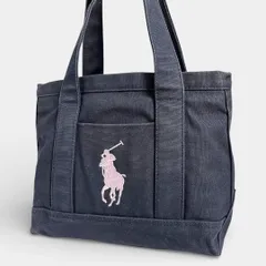 良品 POLO RALPH LAUREN トートバッグ ネイビー ピンク