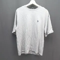 ◇ u.s.polo assn. バックプリント ワッペン 刺繍 クルーネック カジュアル 半袖 Ｔシャツ サイズM グレー メンズ E  【1307040056875】