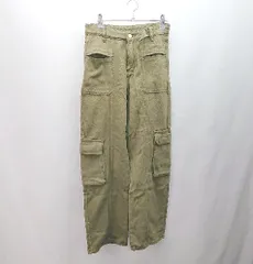 ◇ ◎ ●未使用● me＋em select ミームセレクト ポケット複数 飾りベルト パンツ サイズM カーキ系 レディース E  【1307040057018】