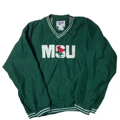 ナイロンジャケット リーボック 希少 ローズボウル 記念 1988 バラ 薔薇 刺繍 MSU グリーン 2XL ミシガン州 大学 スパルタンズ チーム メンズ 古着 長袖