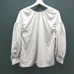 ◇ ◎ ●未使用● CLASSICAL ELF 袖ギャザー ポリエステル100% 光沢感 長袖 ブラウス サイズS グレージュ レディース E  【1307040058947】