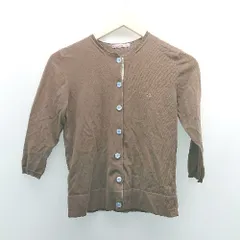 ◇ ◎ Paul Smith women  ショート丈 花柄 フロントボタン 上品 綺麗め 七分袖 カーディガン サイズM ブラウン レディース E  【1307040059500】