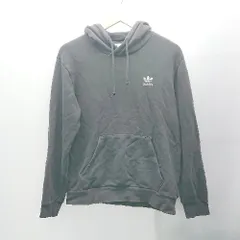 ◇ Adidas アディダス バックプリント ロゴ フーディー 裏毛 ストリート 長袖 パーカー サイズS ブラック レディース E  【1307040059173】