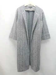 ◇ rienda リエンダ 総柄 バックスリット 綺麗め 大人っぽい 冬物 厚手 長袖 コート サイズS グレー レディース E  【1307040060131】