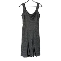 ZK20【美品】DIANE von FURSTENBERG ダイアンフォンファステンバーク ノースリーブツイードワンピース グレー サイズ4