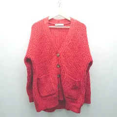 ◇ ZARA ザラ シンプル 無地 カジュアル ニット ゆったりめ キレイめ 長袖 カーディガン サイズS レッド メンズ E  【1307040061701】