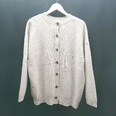 ◇ LOWRYS FARM ローリーズファーム シンプル ニット ゆったりめ 無地 長袖 カーディガン サイズF ベージュ レディース E  【1307040061046】