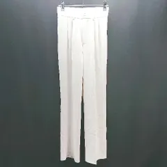 ◇ me em select ミームセレクト シンプル 無地 カジュアル タック ストレートパンツ サイズS アイボリー レディース E  【1307040060711】