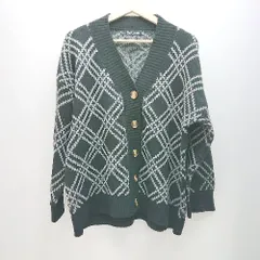 ◇ DAY CLOSET デイ クローゼット チェック柄 オーバーサイズ 長袖 ニット カーディガン 表記なし ブラック系 レディース E  【1307040062746】