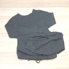 ◇ who's who Chico リブ ニット ハイネック ミニ丈 ワンピース セーター カットソー サイズF ブラック レディース E  【1307040062500】