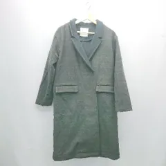 ■ cepo セポ チェック柄 ロング丈 冬 秋 長袖 チェスター コート サイズM チャコールグレー系 レディース E  【1307040062913】