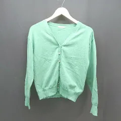 ◇ Te chichi テチチ シンプル Vネック 綺麗め 長袖 ニット カーディガン サイズF グリーン レディース E  【1307040062791】