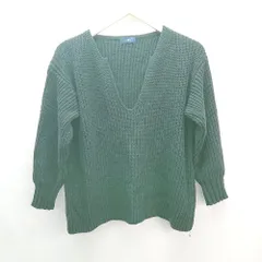 ◇ SHIPS シップス 深Vネック 綺麗め カジュアル シンプル 長袖 ニット セーター サイズONE ブラック レディース E  【1307040063439】