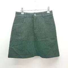 ◇ ◎ ●未使用● Grandeir グランディール コーデュロイ素材 無地 ミニ 台形 スカート サイズM ブラック レディース E  【1307040063194】