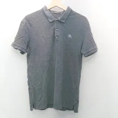 ◇ BURBERRY BLACK LABEL ロゴ 刺繡 カジュアル 大人 半袖 ポロシャツ サイズ3 ネイビー系 メンズ E  【1307040063804】