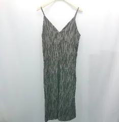 ◇ LEPSIM レプシィム 総柄 おしゃれ キャミソール フレア ロング丈 ワンピース サイズＦ ブラック グレー レディース E  【1307040063729】