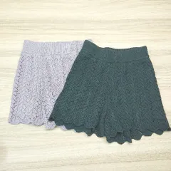 ◇ 《 Heather ヘザー まとめ売り2点セット サイズF ニット ブラック パープル ショート パンツ レディース 》 E  【1307040064184】