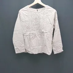 ◇ Samansa Mos2 サマンサモスモス レース 綺麗め クルーネック 長袖 シャツ ブラウス サイズF ベージュ レディース E  【1307040064030】