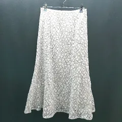 ◇ ◎ NATURALBEAUTYBASIC 綺麗め 大人 上品 ロング丈 フレア スカート サイズM ホワイト レディース E  【1307040064917】