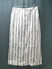 ◇ ◎ LOWRYSFARM ローリーズファーム ストライプ柄 スリット ロング丈 タイト スカート サイズL ベージュ系 レディース E  【1307040065433】