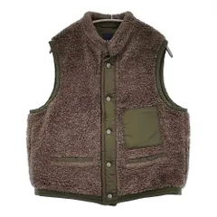 45R/45rpm ボア×ナイロンのベスト サイズ2 定価45100円 リバーシブル ベスト グレー カーキ レディース フォーティーファイブアールピーエム【中古】5-1222T♪