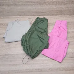 ◇ 《 GU ジーユー まとめ3点セット サイズS 無地 ウエストゴム ハイウエスト ワンピース/パンツ レディース 》 E  【1307040066195】