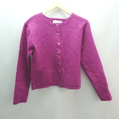 ◇ ROPEPICNIC ロペピクニック 前ボタン閉め ポケット 綺麗め 長袖 カーディガン サイズ38 パープル レディース E  【1307040068151】