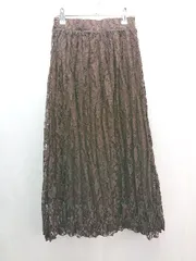 ◇ ◎ naturalcouture ナチュラルクチュール 花柄レース 可愛い ロング丈 フレア スカート サイズF ブラウン レディース E  【1307040068113】のサムネイル