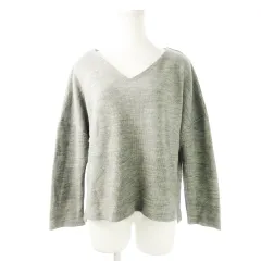 B&Y ユナイテッドアローズ BEAUTY&YOUTH ビューティー&ユース ニット セーター Vネック 七分袖 ウール混 さっくり 通勤 ビジネス グレー /CK7