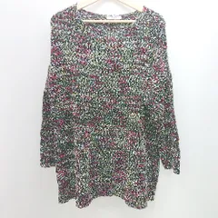 ◇ ◎ ●未使用● one after another NICE CLAUP レトロ 個性的 秋冬 長袖 ニット サイズF ブラック マルチ レディース E  【1307040071786】