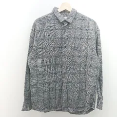 ◇ A day in the life UNITED ARROWS チェック柄 シンプル カジュアル 着回し 長袖 シャツ サイズM グレー系 メンズ E  【1307040072356】
