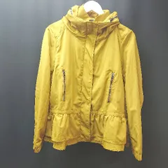 ◇ ZARA ザラ フード付き 2WAY フリル シンプル ガーリー ナチュラル 長袖 パーカー サイズM イエロー レディース E  【1307040072349】