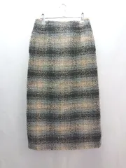 ◇ ROPE' PICNIC ロペピクニック 厚手 秋冬 裏地付き レトロ 膝丈 タイト スカート サイズ40 ベージュ マルチ レディース E  【1307040072738】