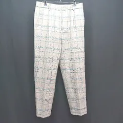 ◇ IENA イエナ チェック柄 センタープレス ファスナー スラックスパンツ サイズ40 ベージュ レディース E  【1307040073179】