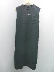 ◇ apart by lowrys シンプル カジュアル ロゴプリント ラウンドネック ロング ワンピース サイズF ブラック レディース E  【1307040072974】