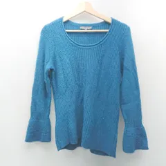 ◇ LAURA ASHLEY 冬コーデ 秋コーデ シンプル 暖かい 長袖 セーター サイズM ライトブルー レディース E  【1307040073964】