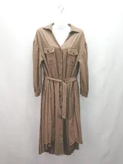 ◇ ◎ R・P・S フェミニン かわいい 大人っぽい シンプル キレイめ 長袖 ロング ワンピース サイズM ブラウン レディース E  【1307040073544】