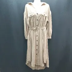 ◇ ◎ ●未使用● R・P・S 無地 フェミニン かわいい 大人っぽい 長袖 ロング ワンピース サイズM ベージュ レディース E  【1307040073506】