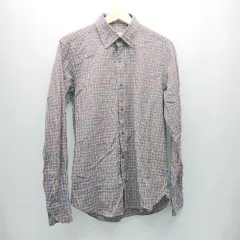 ◇ GREEN LABEL RELAXING チェック柄 カジュアル 春コーデ 長袖 シャツ サイズM ブラウン/ブルー/ホワイト メンズ E  【1307040074374】