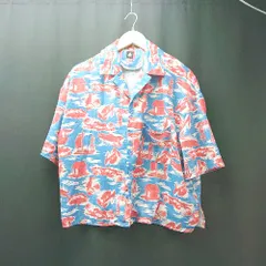 ◇ merlot 胸ポケット 柄物 おしゃれ お出かけ 夏コーデ 半袖 シャツ 表記なし ブルー/レッド/ホワイト レディース E  【1307040074534】