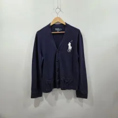 ポロラルフローレン コットン ネイビー カーディガン L
