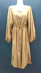 ◇ OLIVE des OLIVE フロントボタン フェミニン かわいい 春夏コーデ 長袖 ひざ丈 ワンピース サイズM レディース E  【1307040075470】